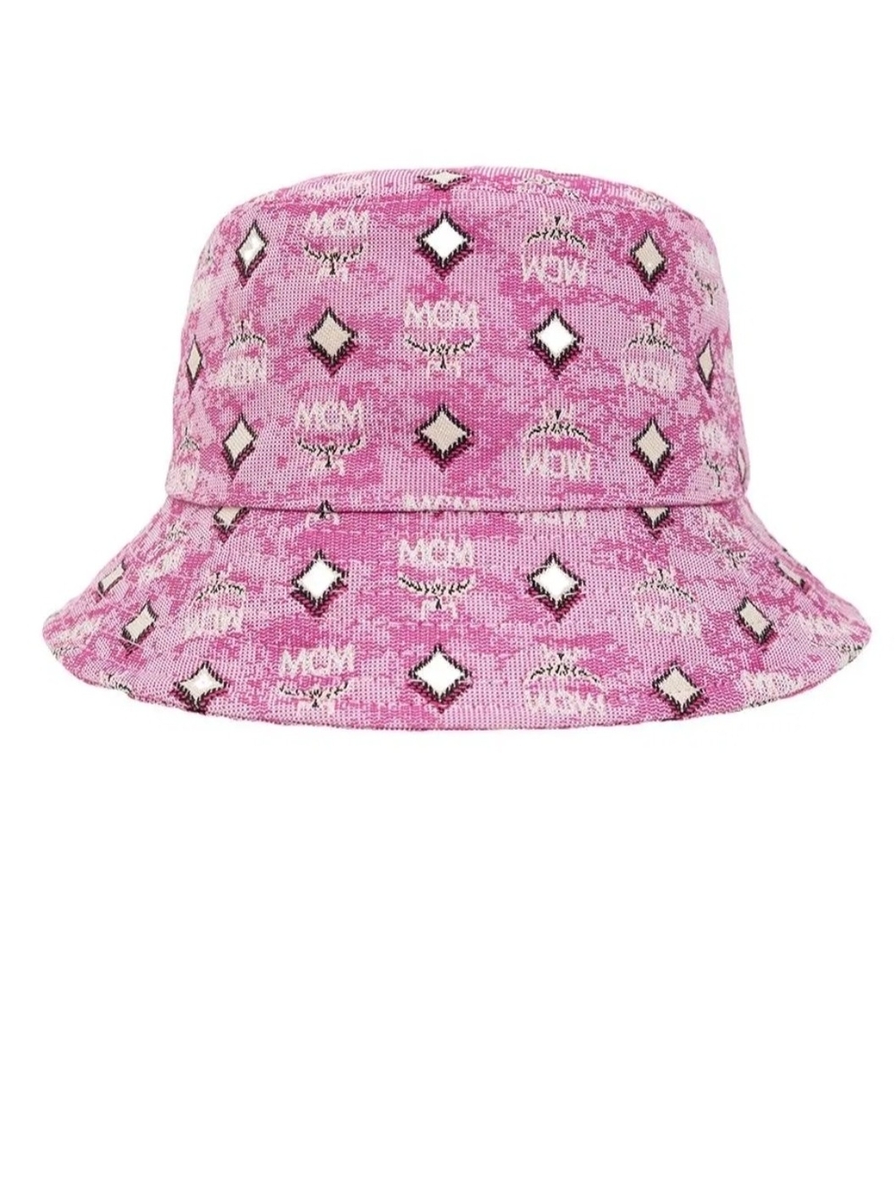 MCM Pink Jacquard Logo Bucket Hat